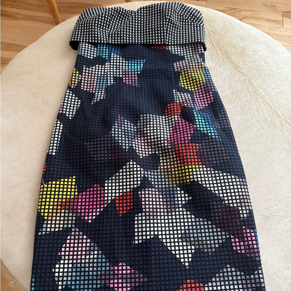 Trina Turk Black and Multicolor Strapless spring dress